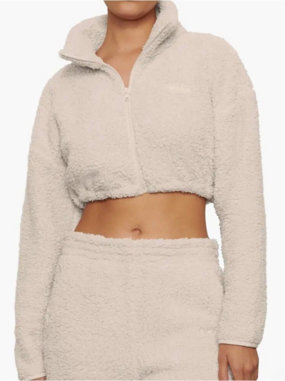Skims Teddy High Pile Fleece Crop Zip Jacket